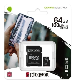 MEMORIA KINGSTON MICROSD CANVAS PLUS 100MB/S C/ADAPTER