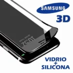 VIDRIO TEMPLADO CON BORDE SILICONA 3D PARA SAMSUNG