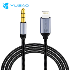 CABLE LIGHTNING A AUXILIAR 3.5MM YUGAO 1 METRO