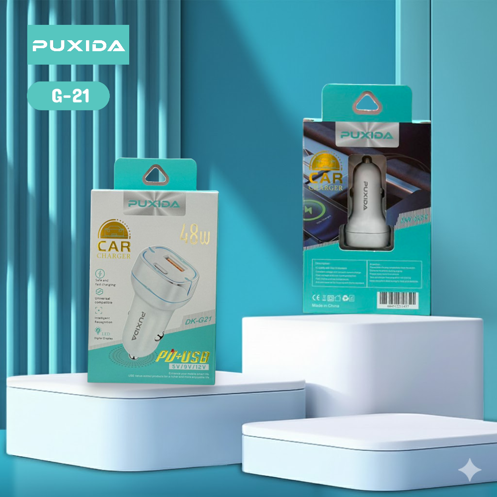 CARGADOR PARA AUTO PUXIDA 48W CON PD 30W + QC 18W DK-G21