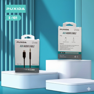 CABLE AUXILIAR PUXIDA - LIGHTNING A 3.5MM AUX E-101