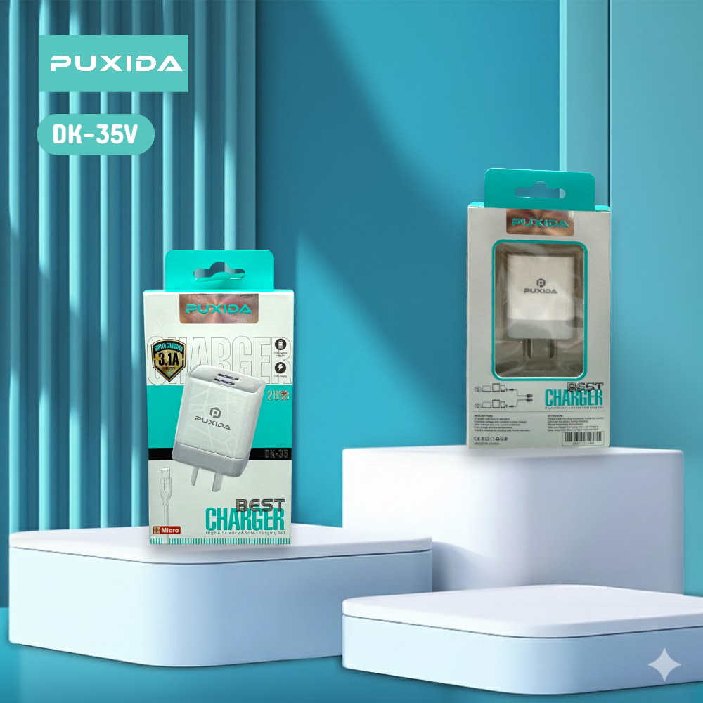CARGADOR PUXIDA CON 2 PUERTOS USB DE 3.1A DK-35V