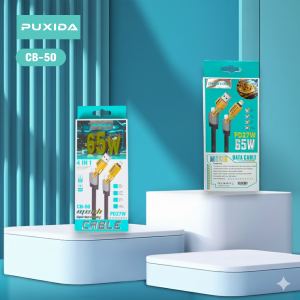 CABLE PUXIDA 4 EN 1 DE 65W | TIPO C A TIPO C - CON ADAPTADOR USB Y LIGHTNING CB-50
