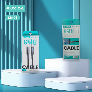 CABLE PUXIDA TIPO C A TIPO C - CARGA SUPER RÁPIDA DE 65W - CON MALLA REFORZADO CB-07
