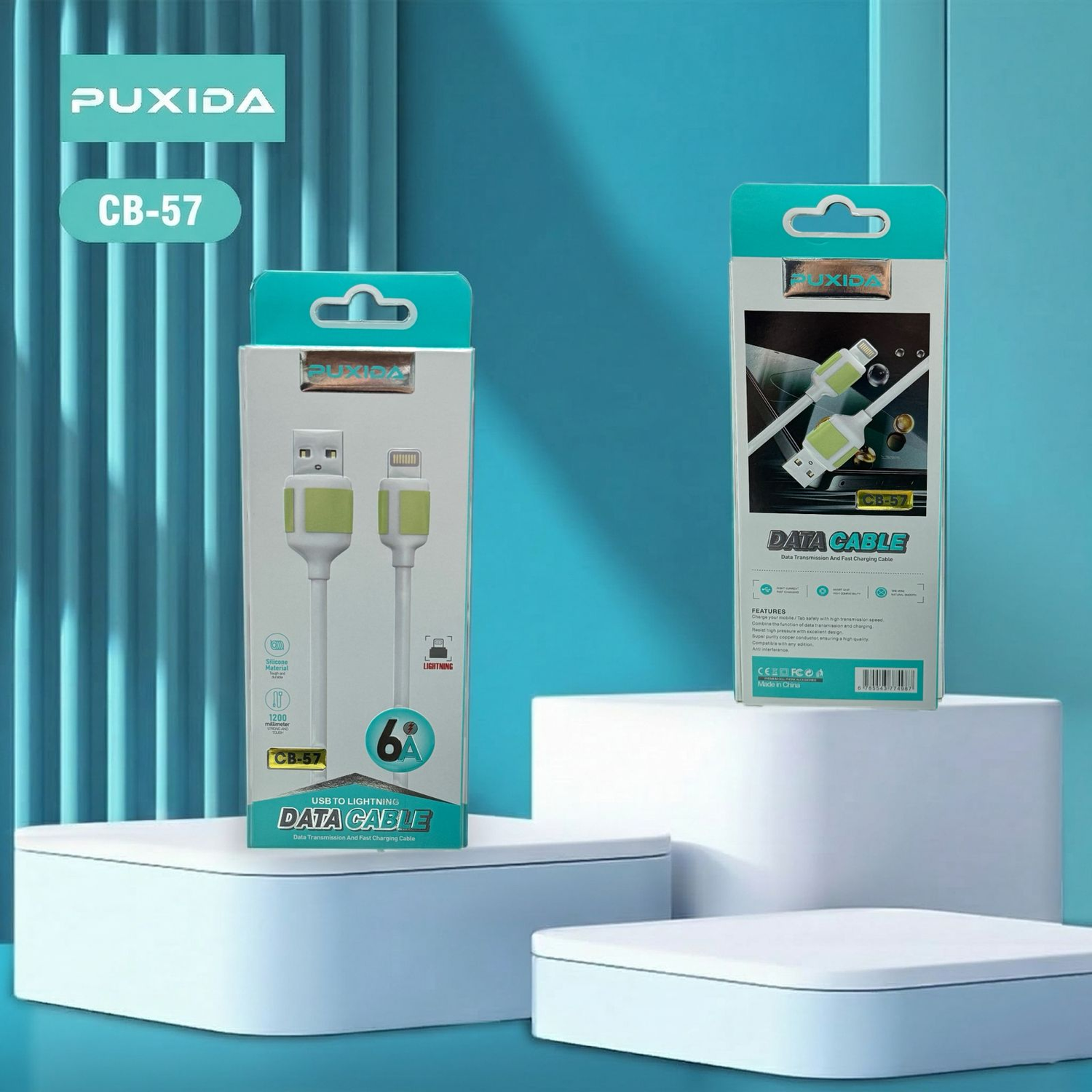 CABLE PUXIDA USB A LIGHTNING - SILICONA- DE 6A CB-57