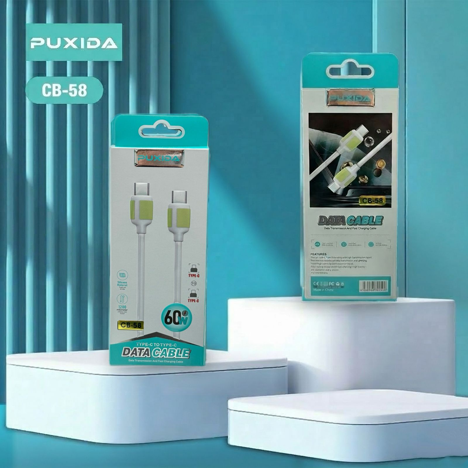 CABLE PUXIDA TIPO C A TIPO C - SILICONA- DE 60W CB-58