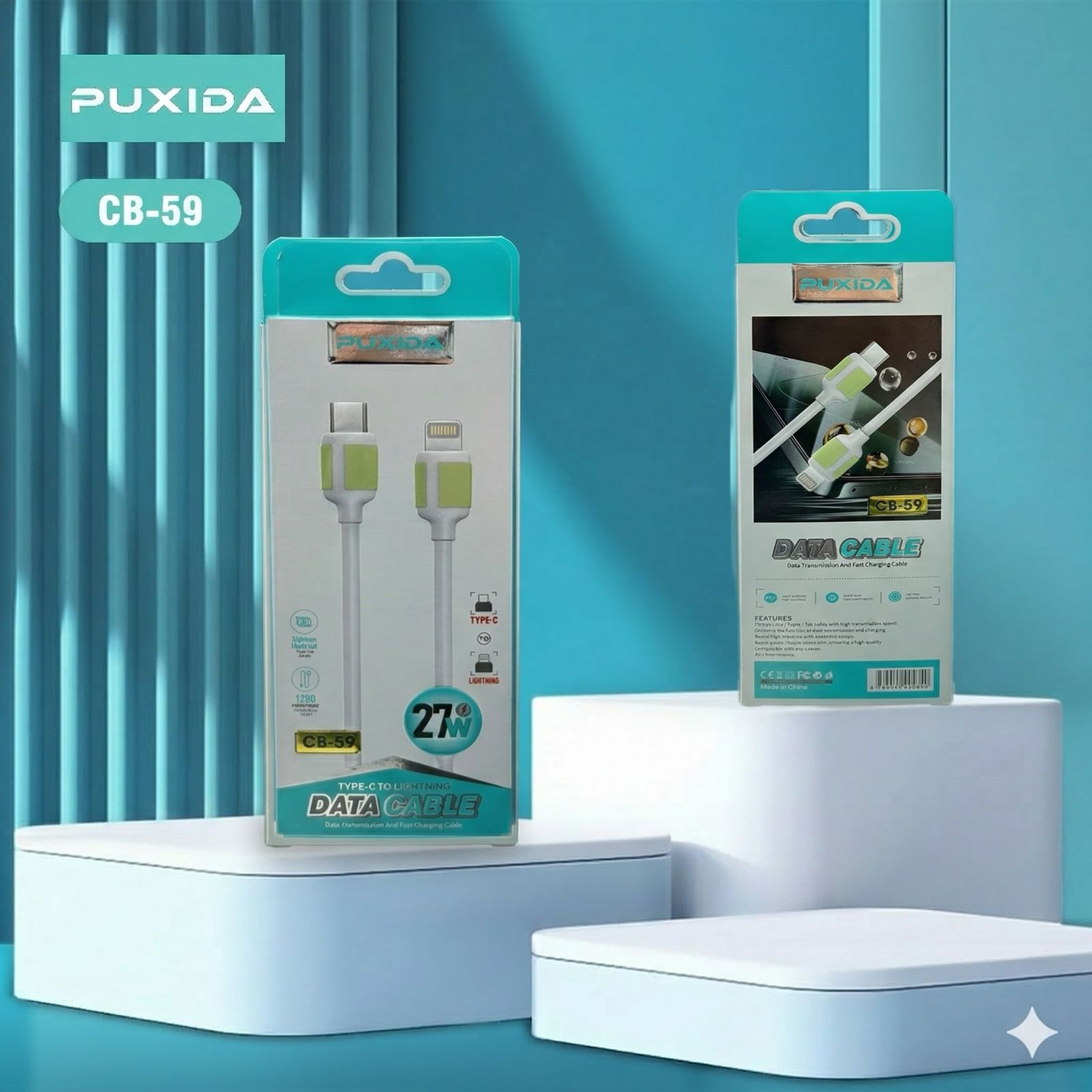 CABLE PUXIDA TIPO C A LIGHTNING - SILICONA- DE 27W CB-59